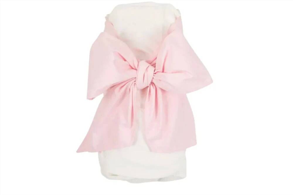 NEW THE BEAUFORT BONNET COMPANY kid's bow swaddle in palm beach pink
